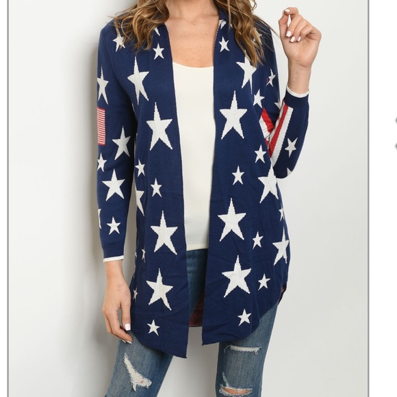 Stars & Stripes USA cotton cardigan sweater - Picture 2 of 7